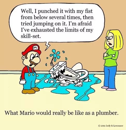 mario on plumbing jokes