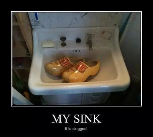 Shoes in sink